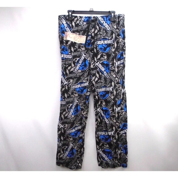 Jurassic World Park pajama Mens Size L Sleep Pants Dinosaur Cotton Drawstring - Picture 1 of 8